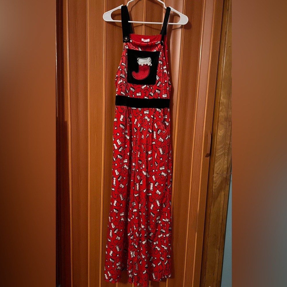 Xhilaration Santa Stocking Velour Jumpsuit